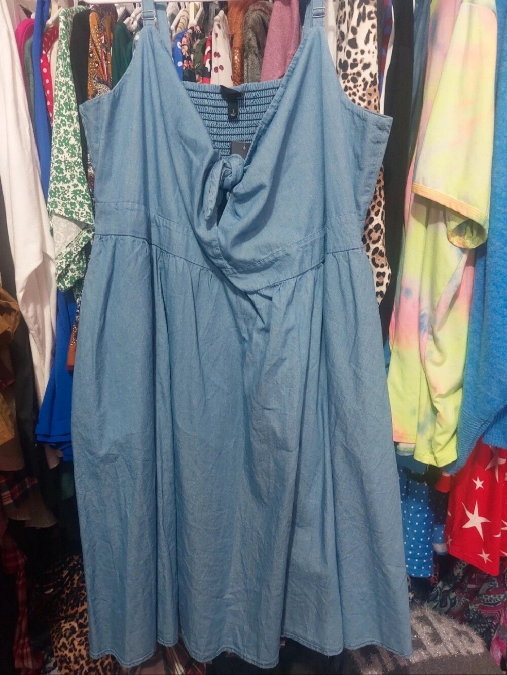 Torrid Chambray Tie Front Skater Dress Sz 2 2X 18-20